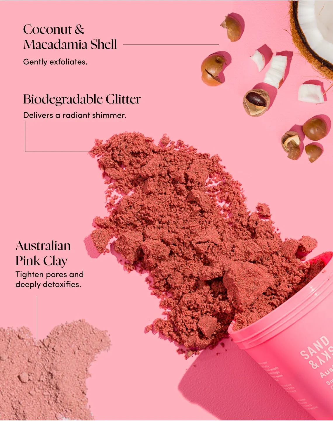 Sand & Sky Australian Pink Clay Smoothing Body Sand scrub corpo levigante