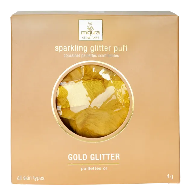 Miqura Gold Glitter puff cipria illuminante viso