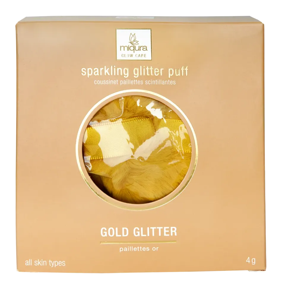 Miqura Gold Glitter puff cipria illuminante viso