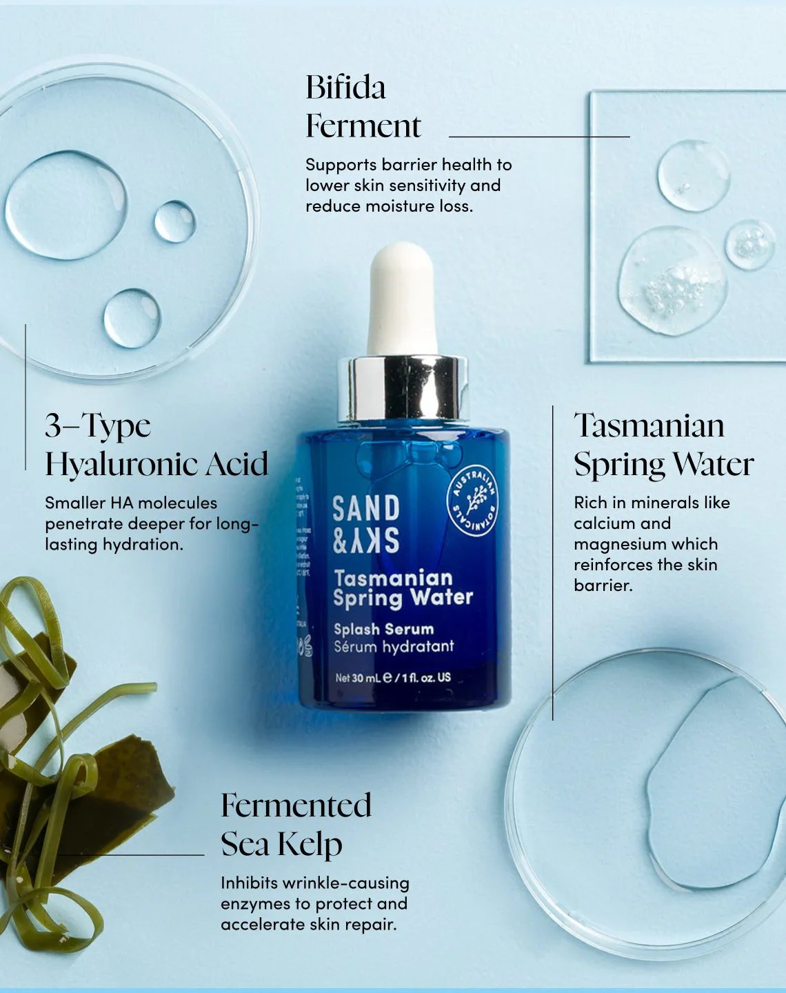 Sand & Sky Tasmanian Spring Water Splash Serum Idratazione