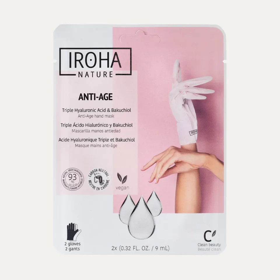 Iroha Nature Anti-Age Maschera Mani Guanti Acido Ialuronico