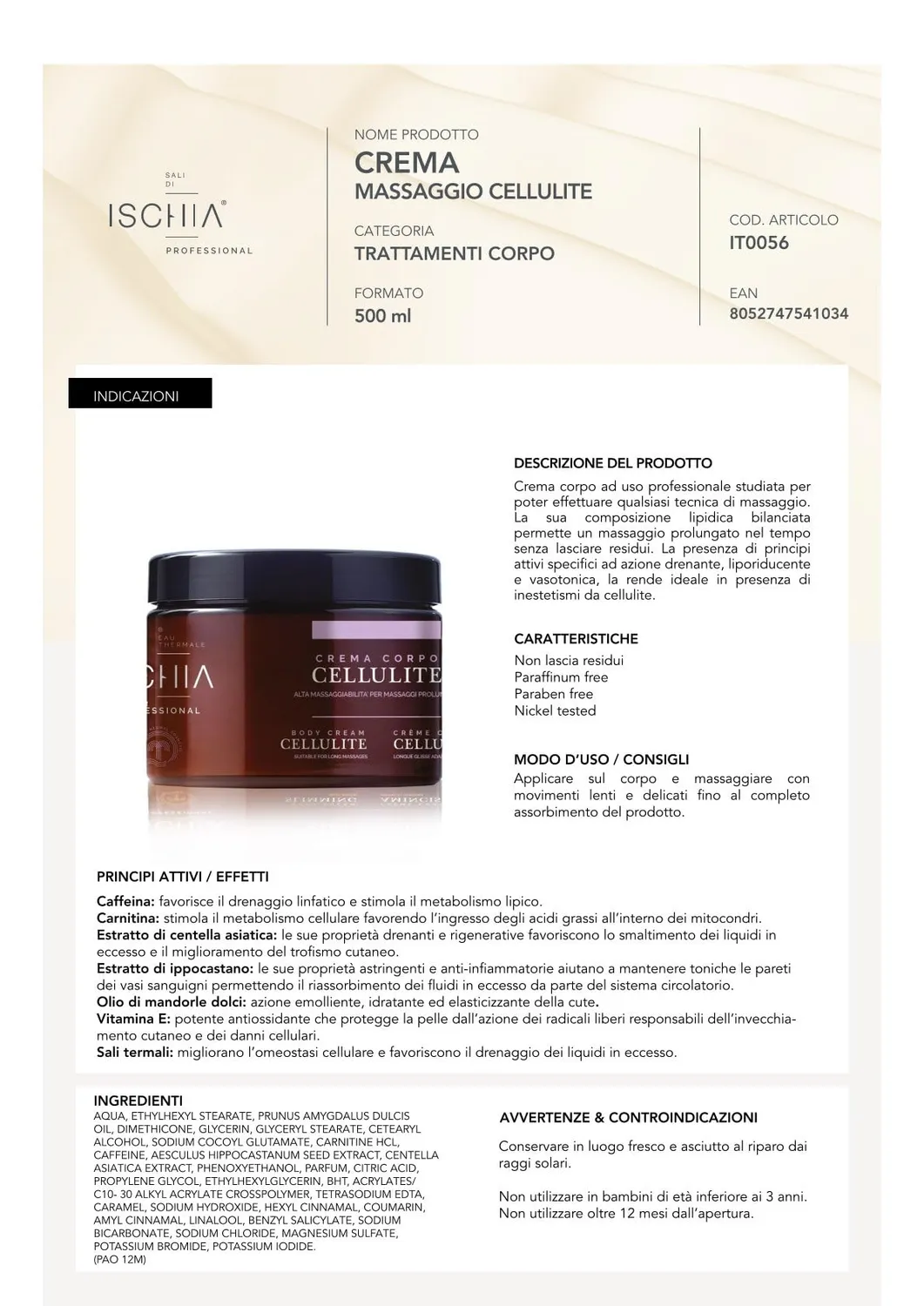 Ischia Thermae Sali di Ischia Pro crema corpo cellulite 500 ml