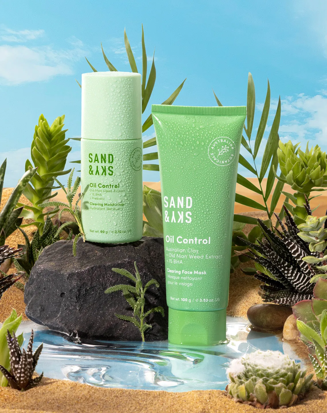 Sand & Sky Kit Equilibrio Pelle Grassa maschera + crema sebo