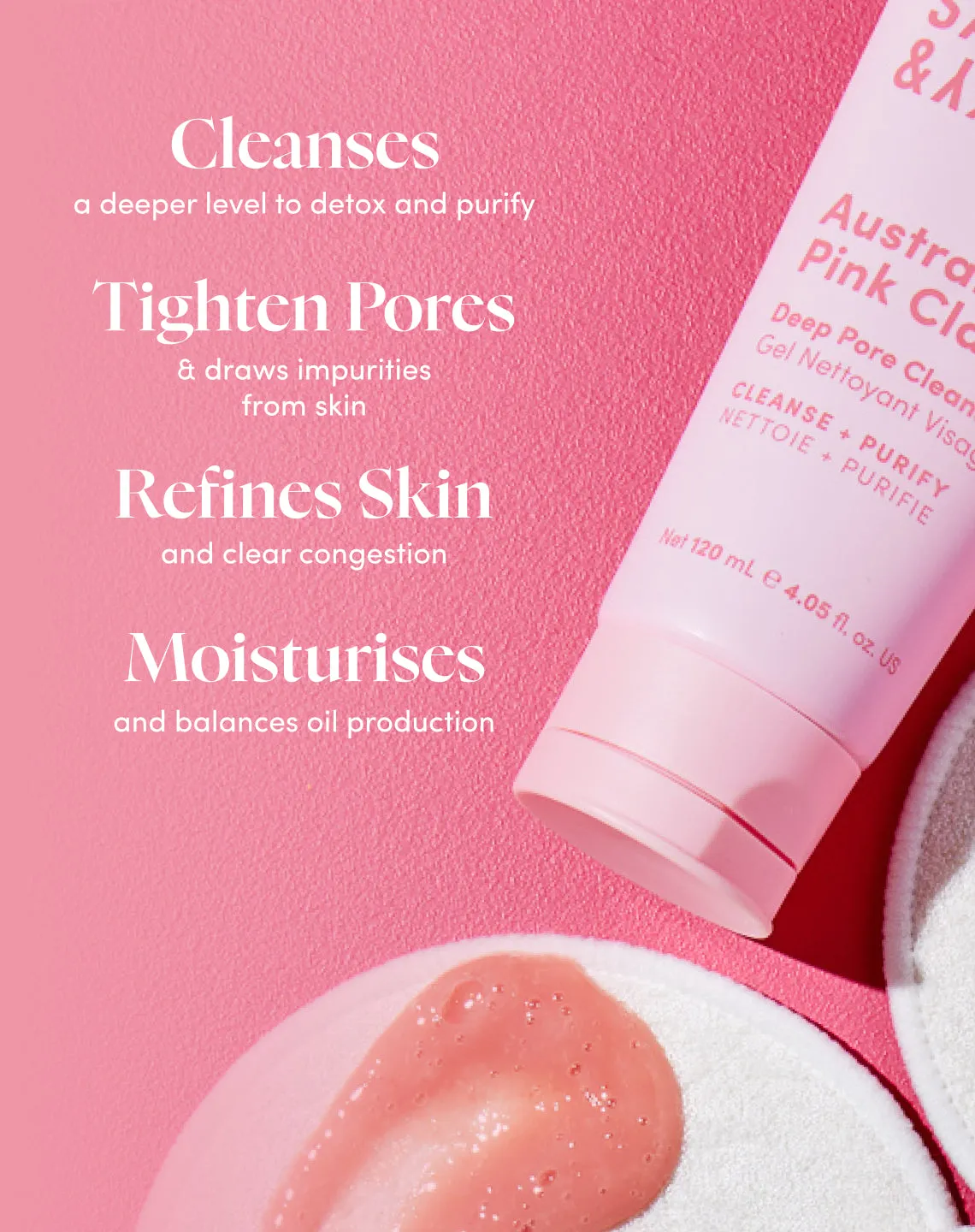 Sand & Sky Australian Pink Clay Deep Pore Cleanser detergente pori