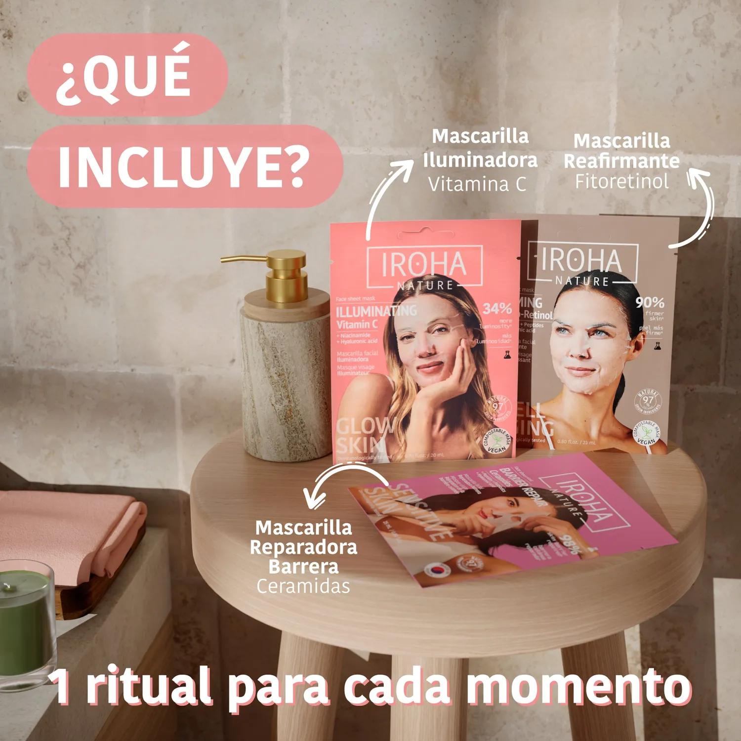 Iroha Nature Mask Party kit maschere viso 3 pezzi
