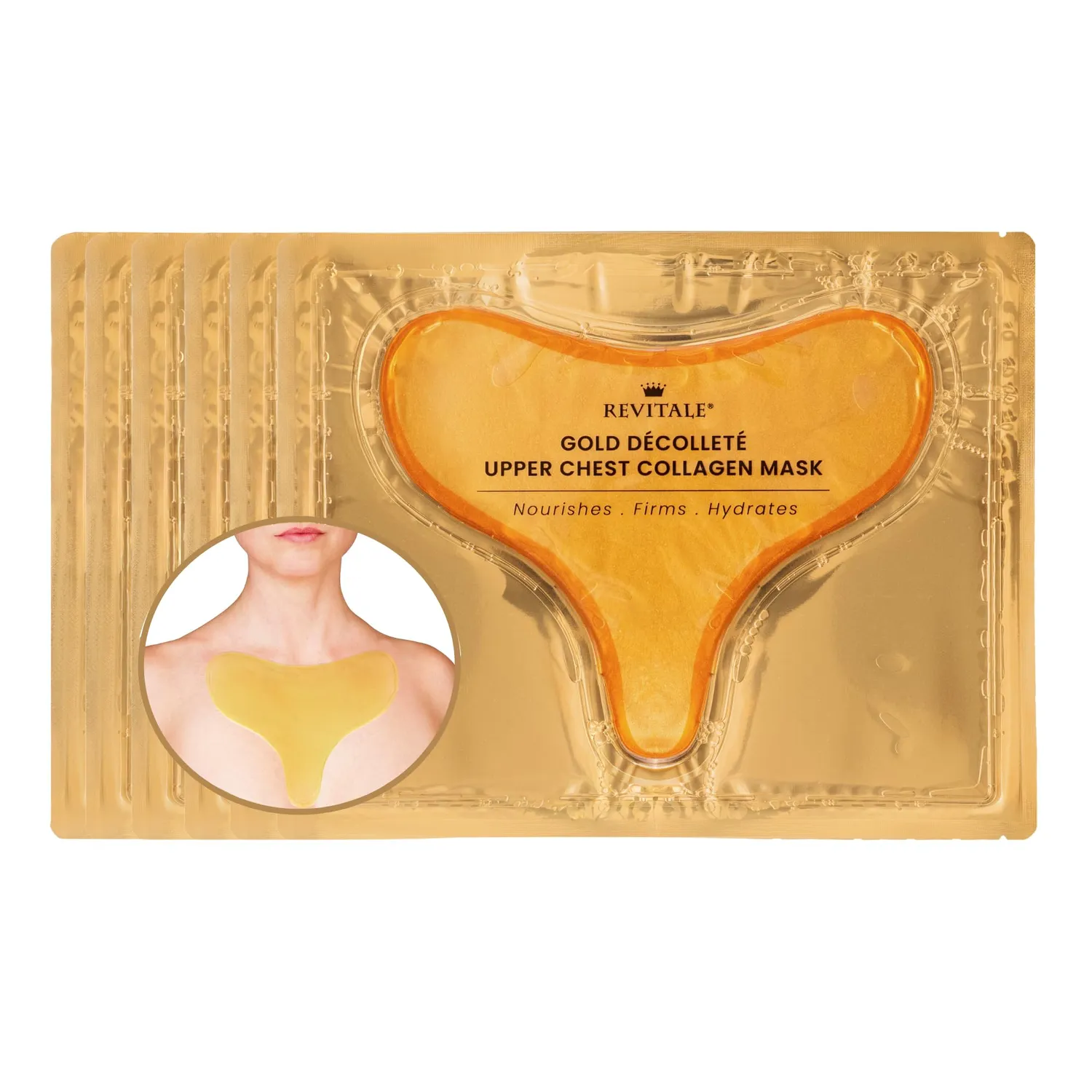 Revitale Collagen Décolleté maschera oro petto 3 pezzi rughe
