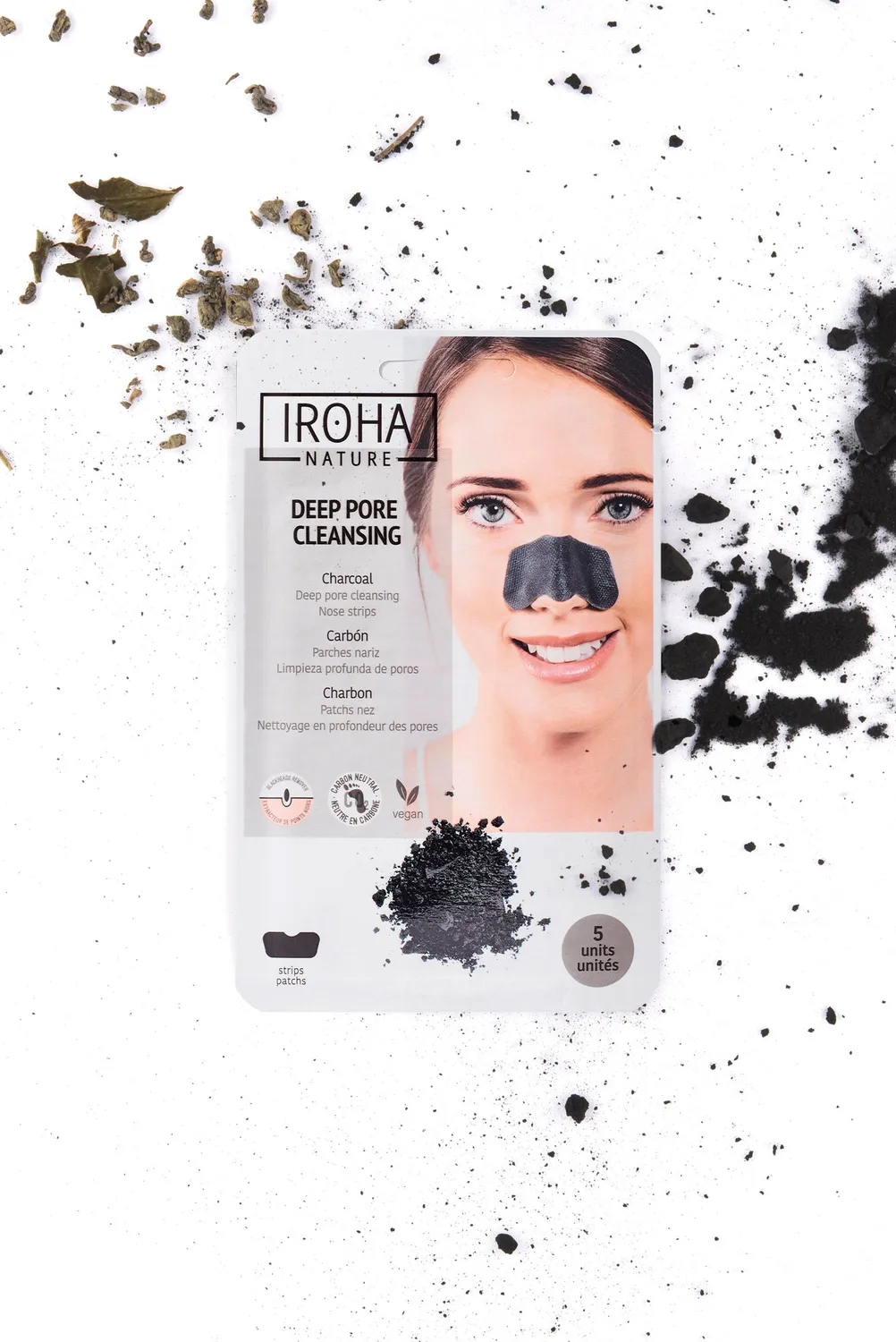 Iroha Nature Strisce Naso Carbone Punti Neri 5 Pezzi