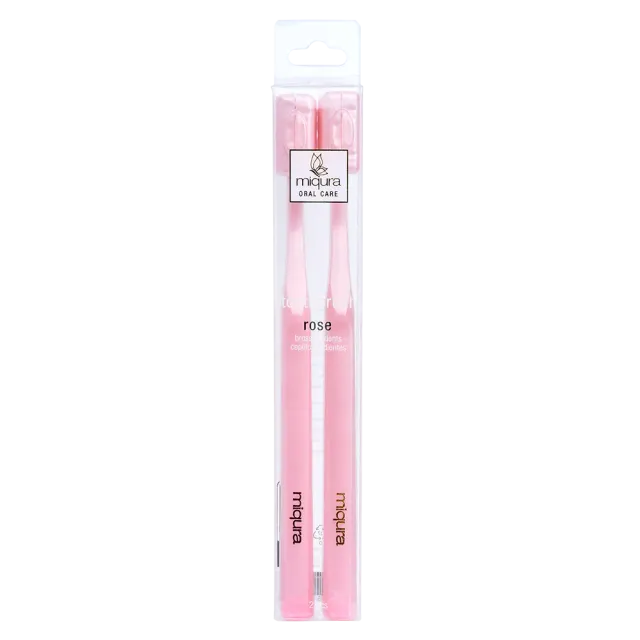 Miqura Toothbrush spazzolino setole morbide oro rosa 2 pezzi