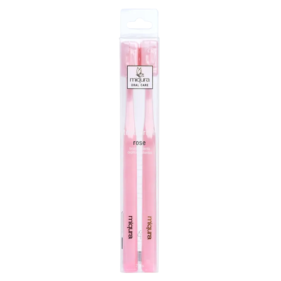 Miqura Toothbrush spazzolino setole morbide oro rosa 2 pezzi