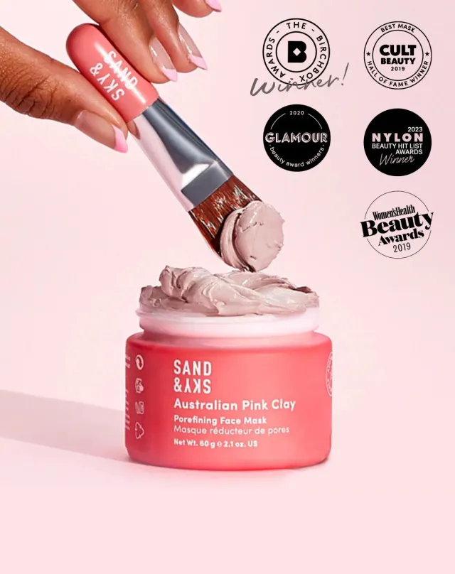 Sand & Sky Australian Pink Clay maschera viso affinante pori
