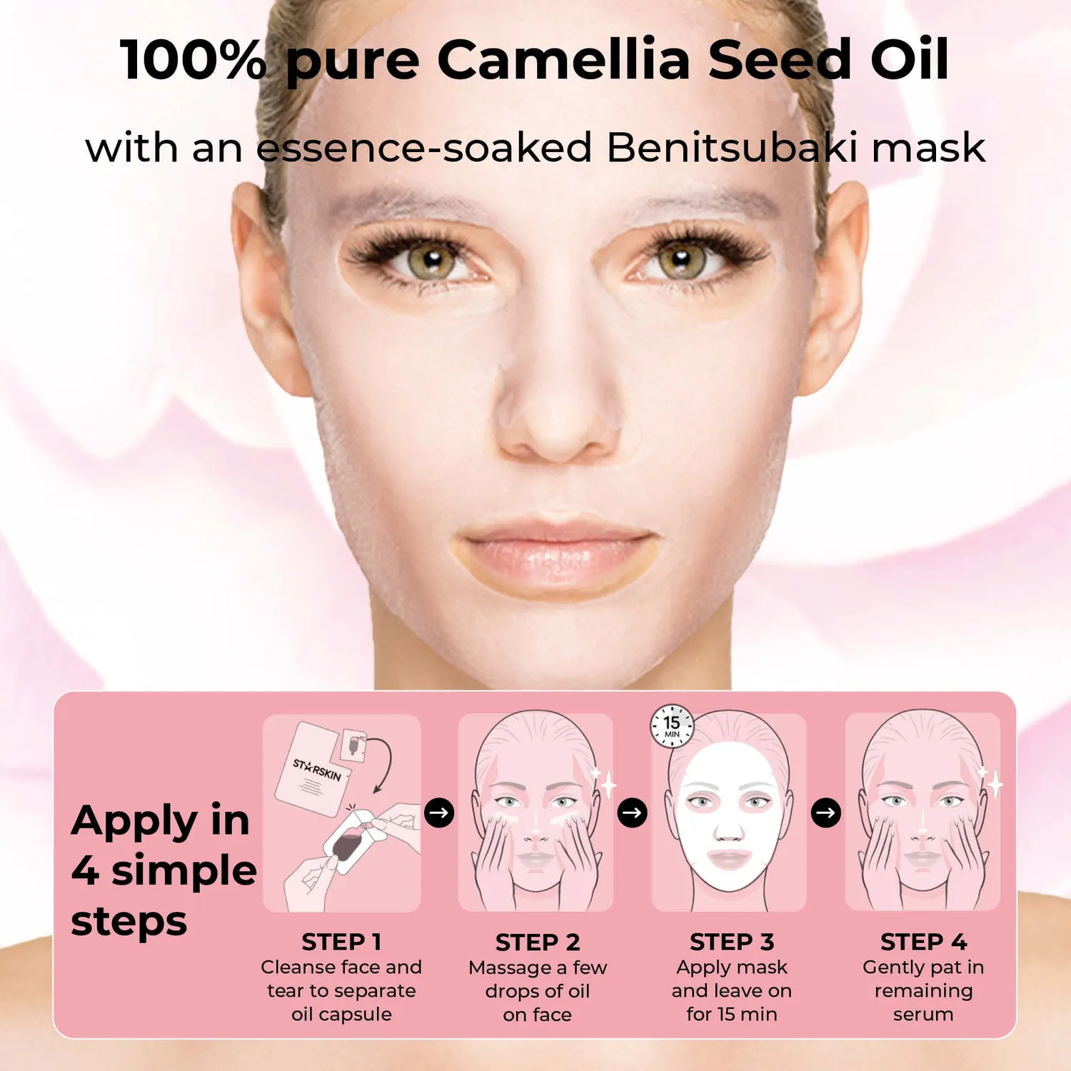 Starskin Essentials Camellia 3+1 maschera viso 4 pz nutriente