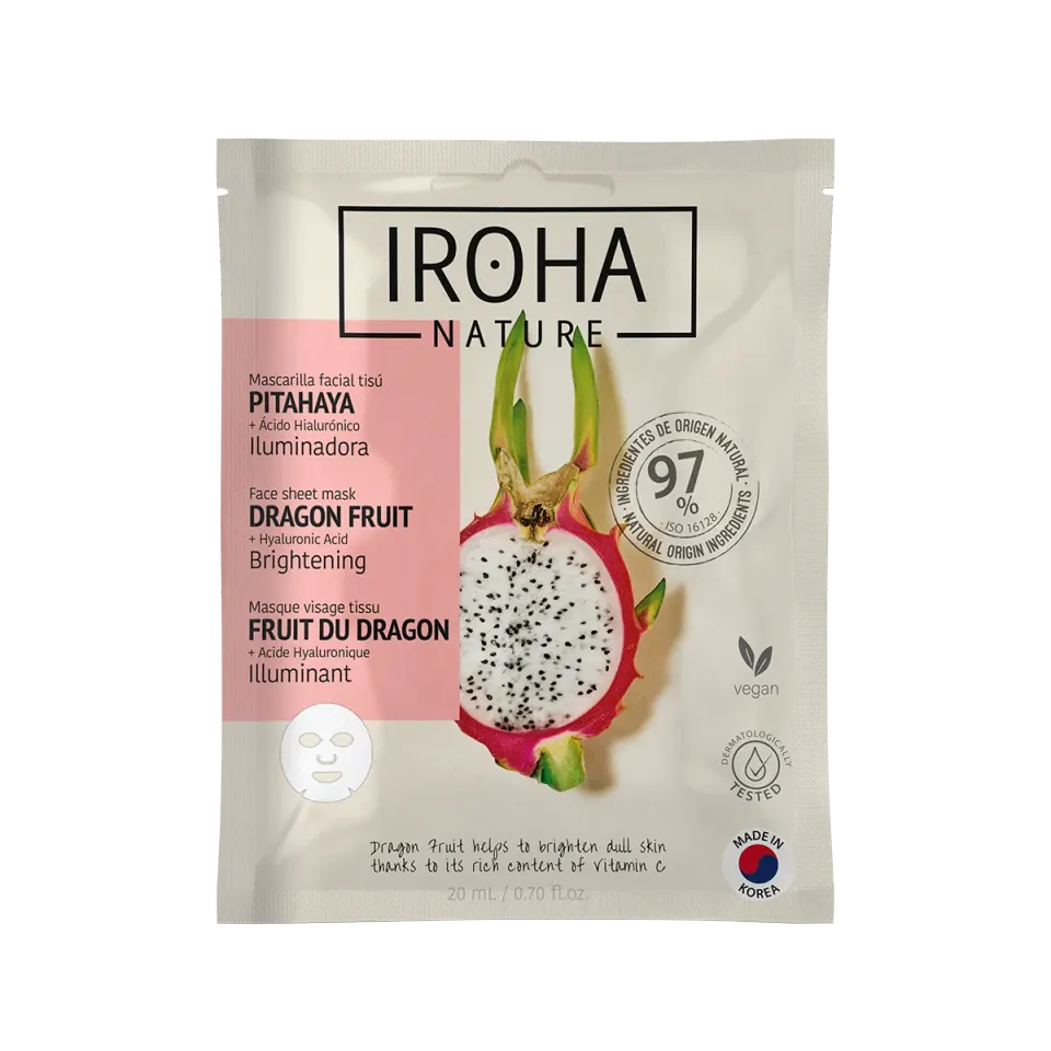Irohanature Brightening Dragon Fruit maschera viso pitaya illuminante