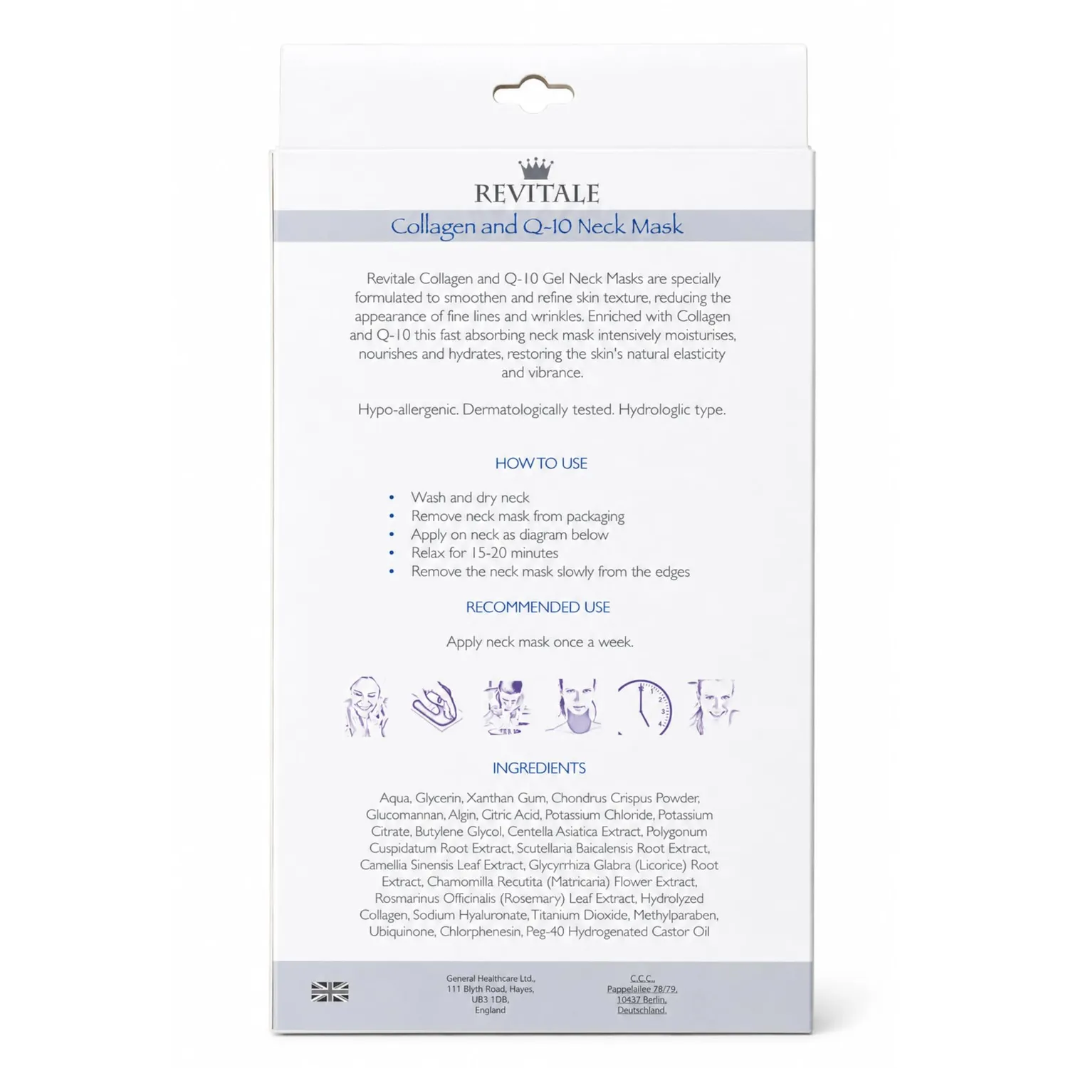 Revitale Collagen Q-10 maschera collo idratante 2 trattamenti