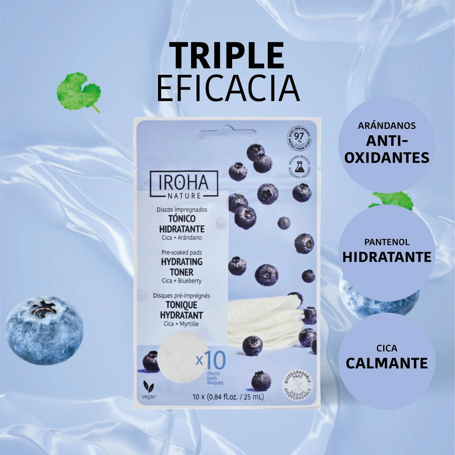 Irohanature Toner Pads Mirtillo Dischetti Tonico Idratanti