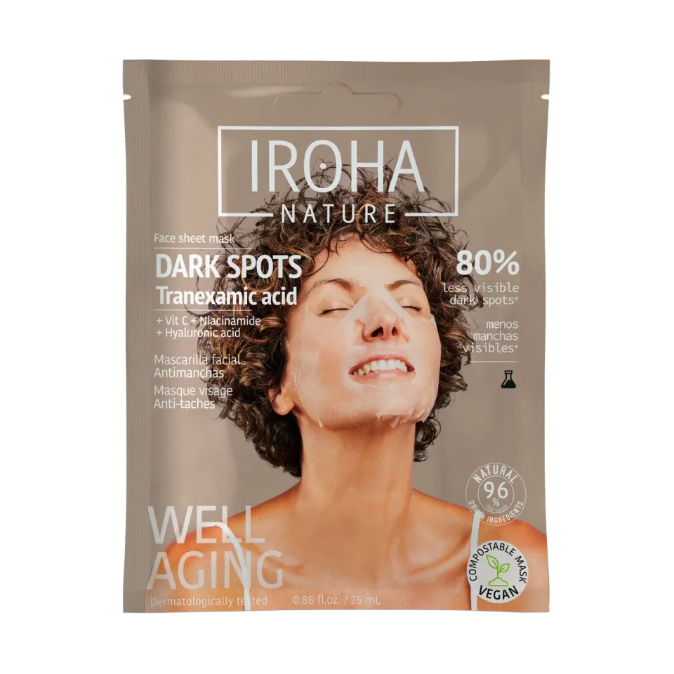 Iroha Nature Dark Spots Mask Tranexamic Acid maschera antimacchia