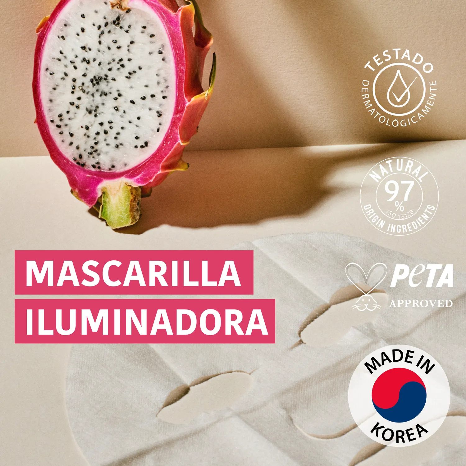 Irohanature Dragon Fruit maschera viso illuminante pitaya