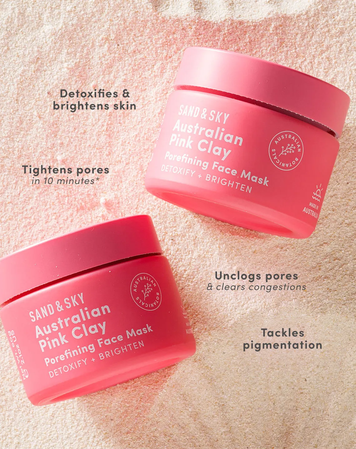 Sand & Sky Australian Pink Clay Besties Kit maschera detox