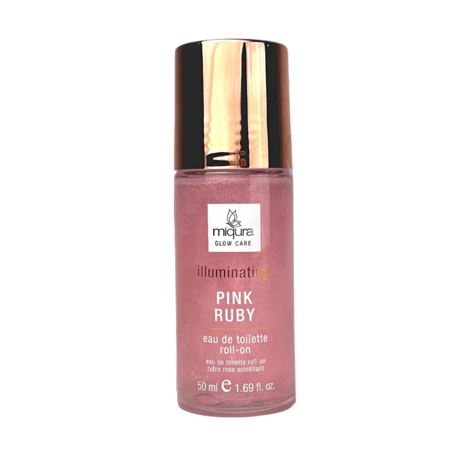 Miqura Pink Ruby Illuminating eau de toilette roll-on glitter fruttato