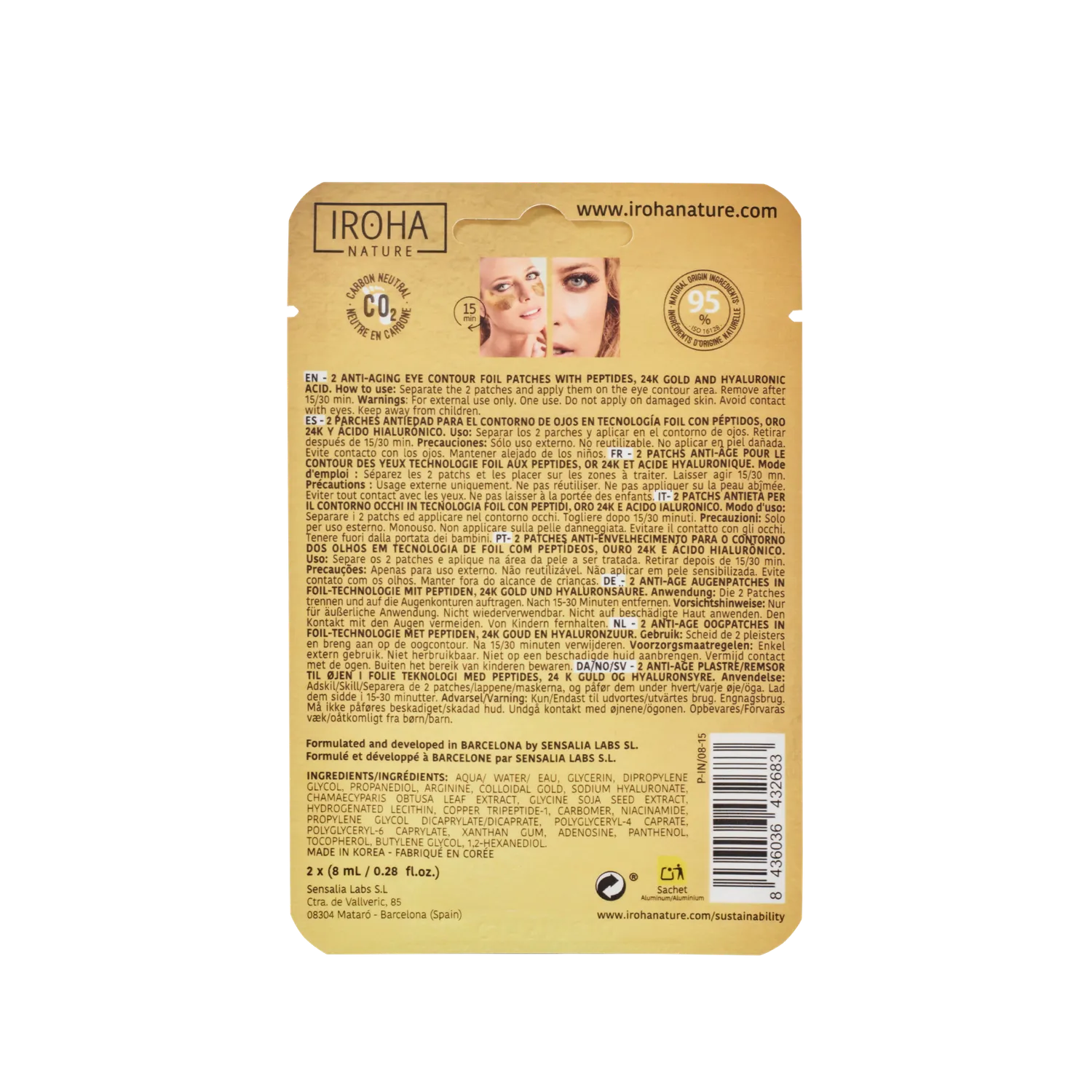 Iroha Nature patch occhi oro 10 pezzi antiage