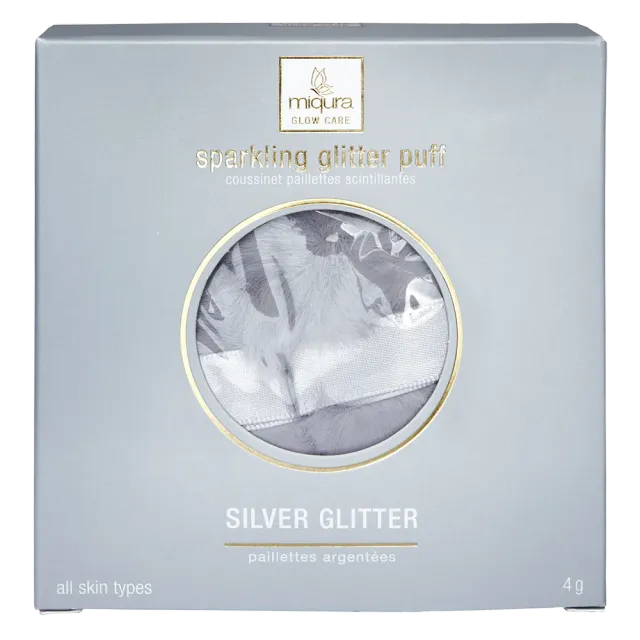 Miqura Sparkling Glitter Puff glitter argento eco
