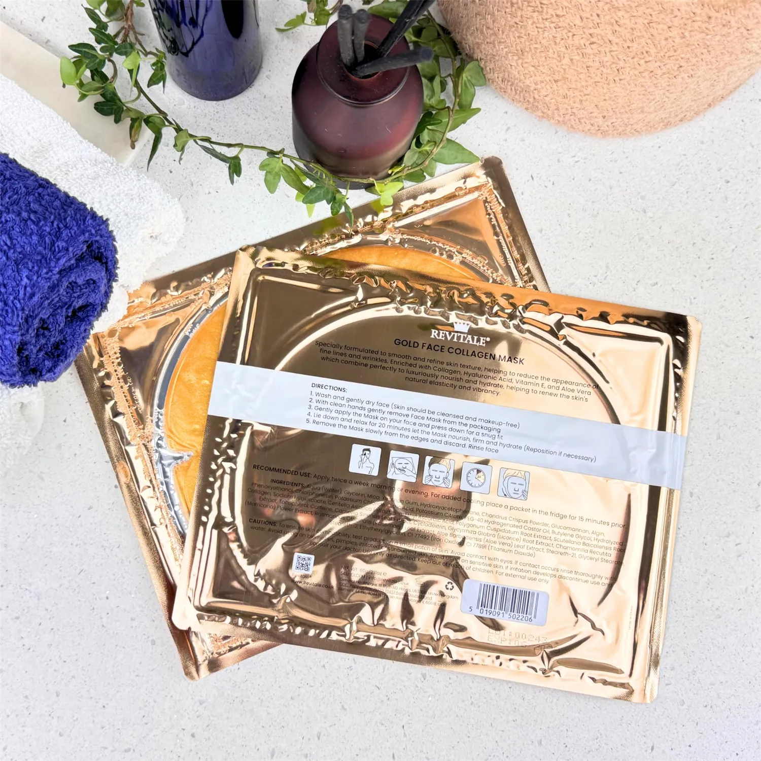 Revitale 24K Oro maschera viso idratante 5 pezzi