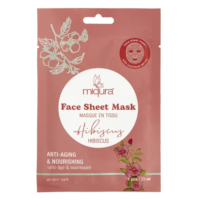 Miqura Hibiscus maschera viso in tessuto idratante
