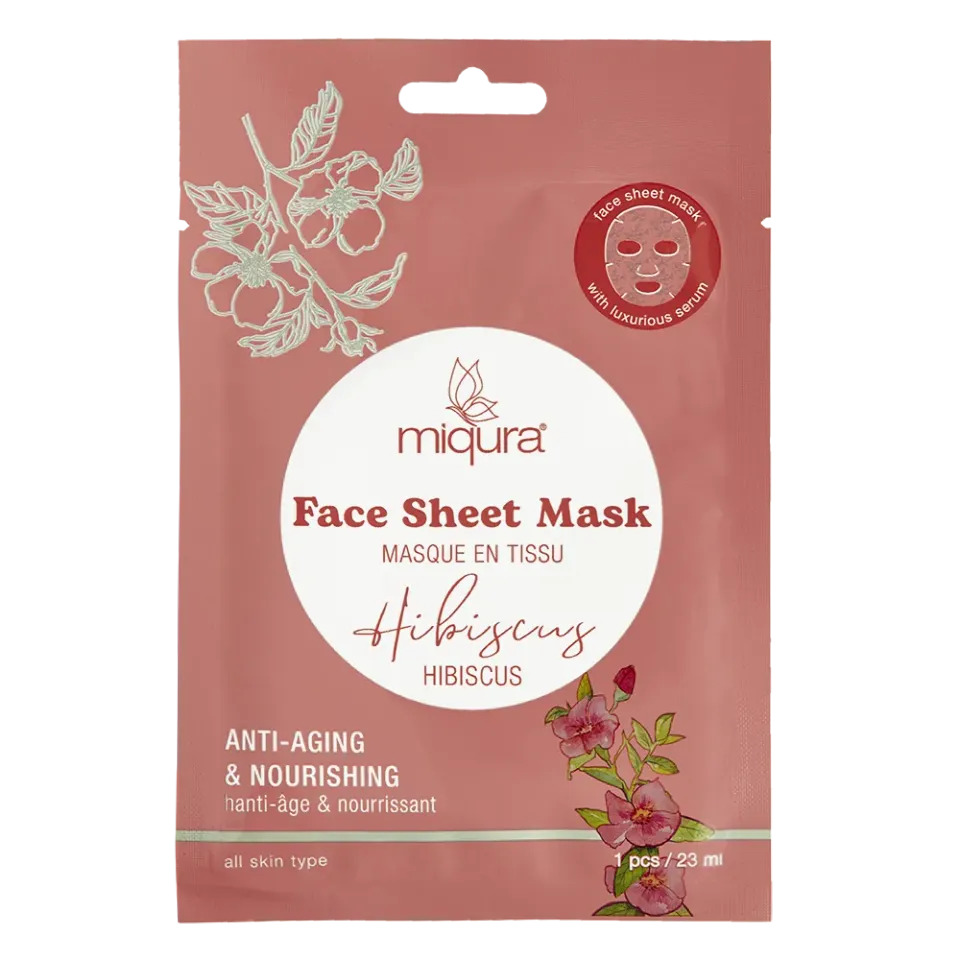 Miqura Hibiscus maschera viso in tessuto idratante