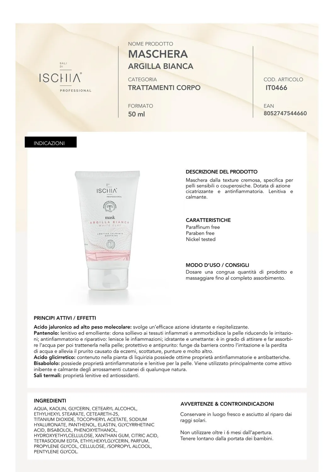 Ischia Thermae Sali di Ischia Pro Maschera Argilla Pelli Sensibili 150 ml