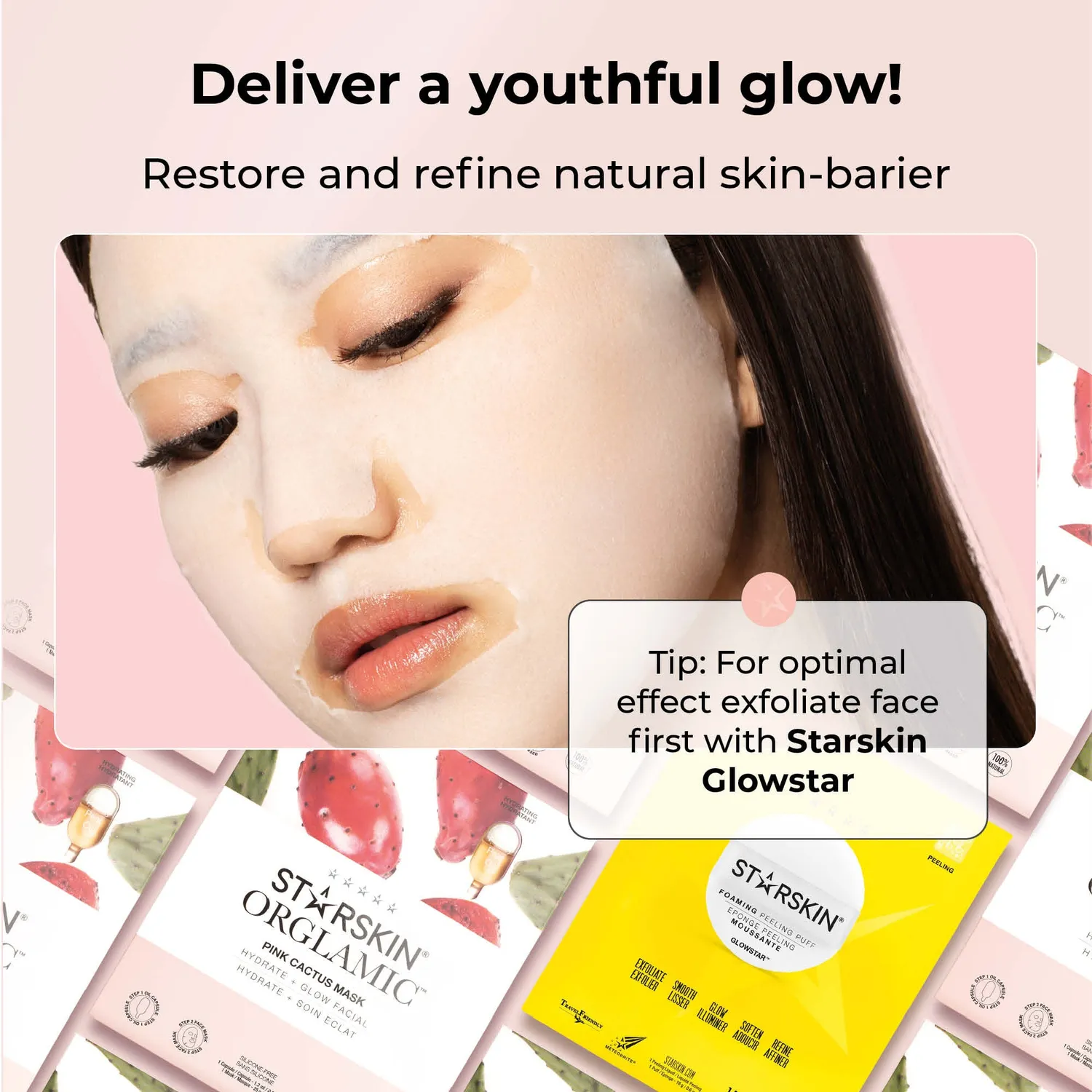 Starskin Pink Cactus Mask 3+1 maschera lenitiva