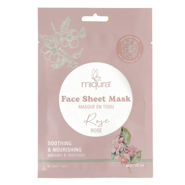Miqura Rose maschera viso in tessuto lenitiva monodose